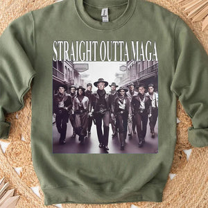Straight Outta MAGA, Humorous Trump Shirt, Trump 47th President Sweatshirt Bright T1754 - GOP
