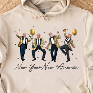 New Year New America Shirt | Humorous Dancing Trump Sweatshirt | Retro Trump New Years Party Shirt Bright 681936 - GOP