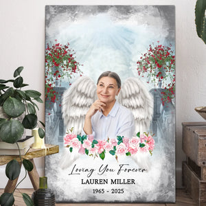 Memorial Personalized Canvas Prints - Custom Photo & Text - 5 Sizes - Sympathy Gifts, Loss Of Loved One, Loving You Forever - Dem Canvas