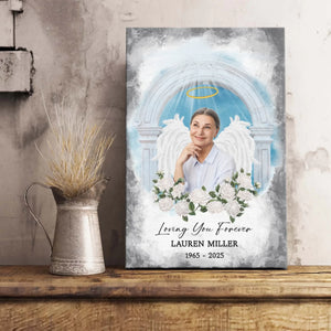 Memorial Personalized Canvas Prints - Custom Photo & Text - 5 Sizes - Sympathy Gifts, Loss Of Loved One, Loving You Forever - Dem Canvas