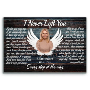 Personalized Canvas Prints, Custom Photo, Memorial Gifts, Sympathy Gifts, Angel Wings I Never Left You Love Dem Canvas