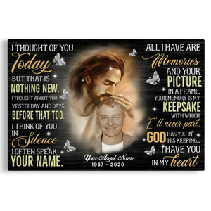 Personalized Upload Photo And Custom Name, Date - I Thought Of You Dem Canvas