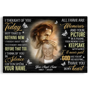 Personalized Upload Photo And Custom Name, Date - I Thought Of You Dem Canvas