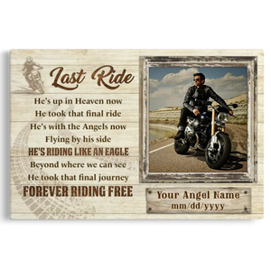 Personalized Canvas Prints, Custom Photo, Memorial Gifts, Sympathy Gifts, Loss Of Dad, Loss Of Brother, Biker Remembrance Last Ride Dem Canvas