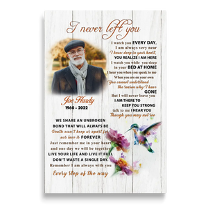 Personalized Canvas Prints Custom Photo, Memorial Gift, Gift For Loss Of Dad, I Never Left You Dem Canvas