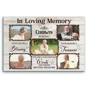 Personalized Canvas Prints, Memorial Photo Gift Ideas, Sympathy Gift, In Loving Memory Gifts Dem Canvas