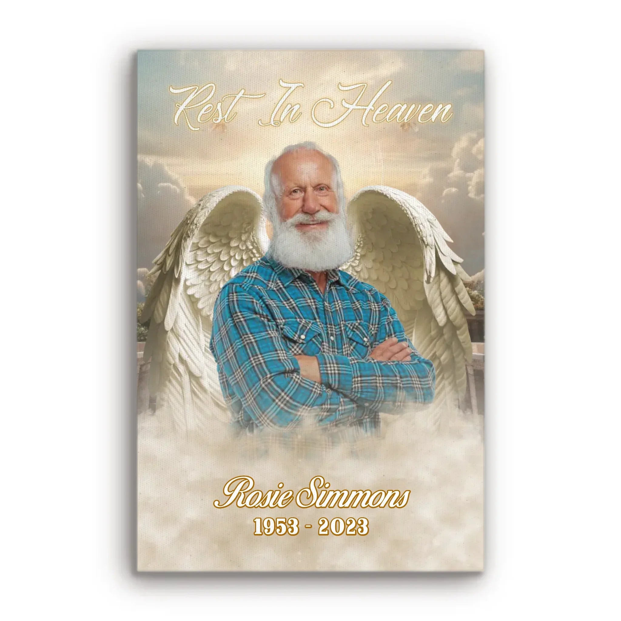 Personalized Canvas Prints, Custom Photo, Memorable Gift, Add Angel Wings to Lost Loved One, Add Deceased Loved One with Angel Wings Dem Canvas