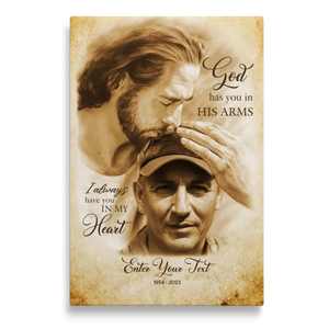 Personalized Canvas Prints, Custom Photo Gift, Memorial Gifts For Loss, God Has You In His Arms, Sympathy Remembrance Dem Canvas