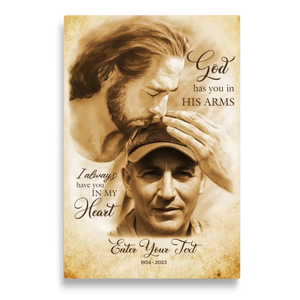 Personalized Canvas Prints, Custom Photo Gift, Memorial Gifts For Loss, God Has You In His Arms, Sympathy Remembrance Dem Canvas