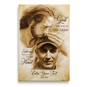 Personalized Canvas Prints, Custom Photo Gift, Memorial Gifts For Loss, God Has You In His Arms, Sympathy Remembrance Dem Canvas