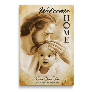 Personalized Canvas Prints, Custom Photo Memorial Gift, Baby Girl Loss Gift, Baby Loss Gift, Welcome Home, Safe In The Arms Of Jesus Dem Canvas