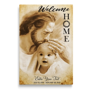 Personalized Canvas Prints, Custom Photo Memorial Gift, Baby Girl Loss Gift, Baby Loss Gift, Welcome Home, Safe In The Arms Of Jesus Dem Canvas