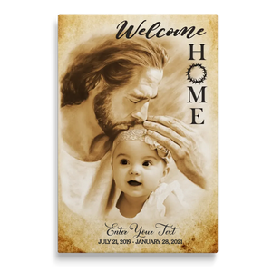 Personalized Canvas Prints, Custom Photo Memorial Gift, Baby Girl Loss Gift, Baby Loss Gift, Welcome Home, Safe In The Arms Of Jesus Dem Canvas