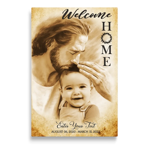Personalized Canvas Prints, Custom Photo, Memorial Gift, Baby Boy Loss Gift, Baby Loss Gift, Welcome Home, Safe In The Arms Of Jesus Dem Canvas