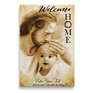 Personalized Canvas Prints, Custom Photo Memorial Gift, Baby Girl Loss Gift, Baby Loss Gift, Welcome Home, Safe In The Arms Of Jesus Dem Canvas