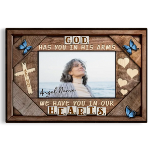 Personalized Canvas Prints Custom Photo, Sympathy Gifts, Remembrance, Memorial Gifts, Gifts, God Have You In His Arms Dem Canvas