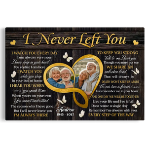 Personalized Canvas Prints, Custom Photo, Sympathy Loss Of Wife Husband, Memorial Gifts, I Never Left You Dem Canvas