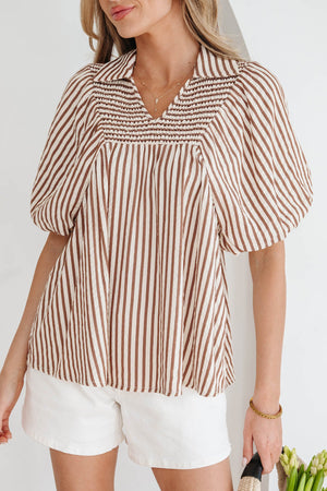 Lina Short Puff Sleeve Blouse