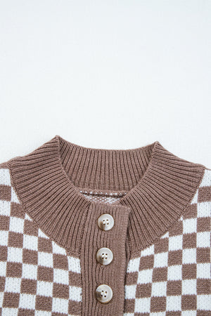 Mckinley Trim Checkerboard Knit Sweater
