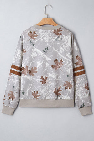 Salem Striped Sleeve Casual Sweatshirt