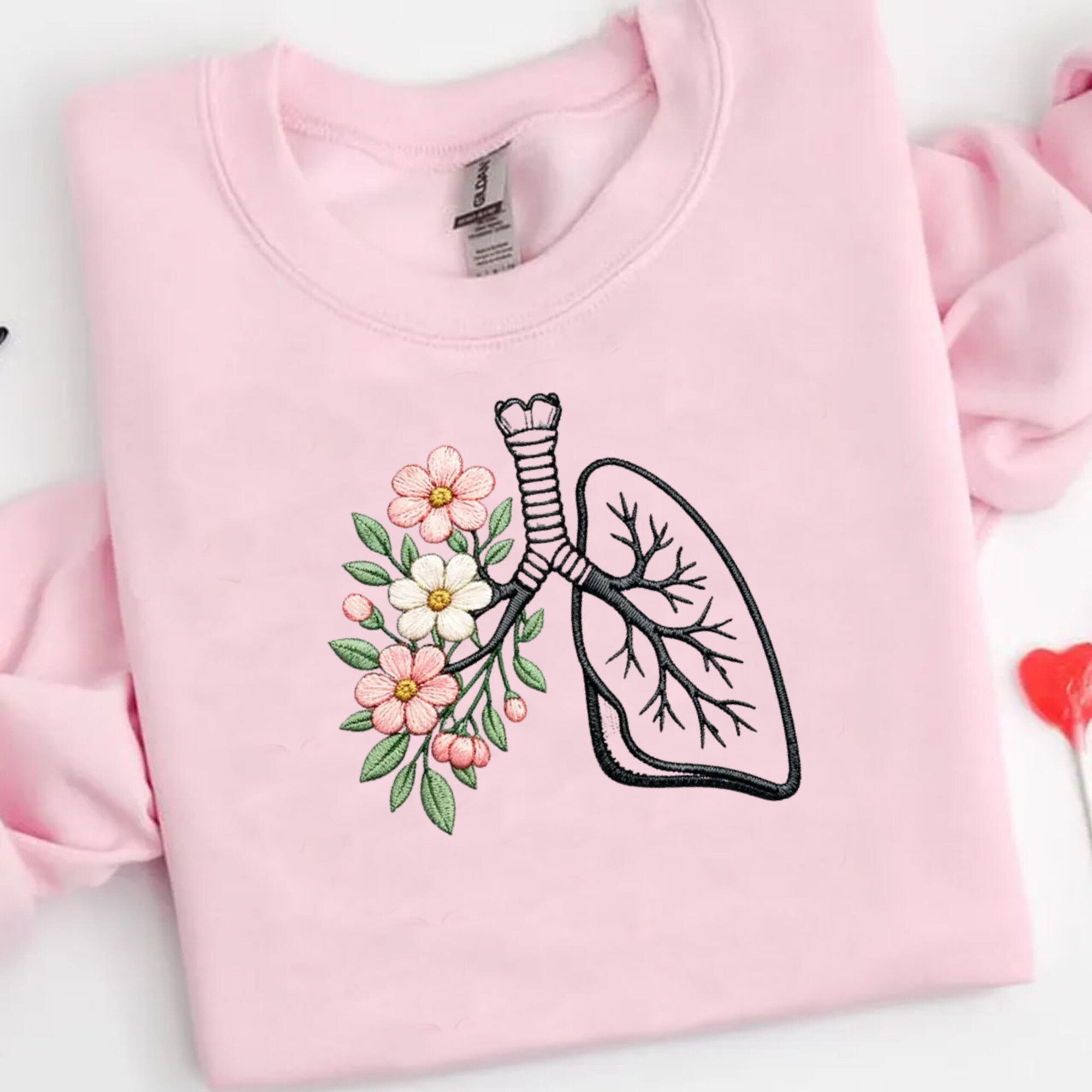 Floral Lungs Embroidery File Medical Anatomy Flower Lung Design Nurse Doctor Healthcare Machine Stitch Pattern