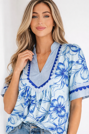 Elowen Short Sleeve Floral Blouse