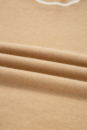 Ava Cuff Contrast Trim Sweater