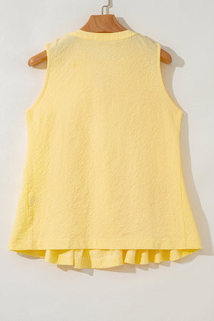 Kenzie Notched Pleated Tank Top