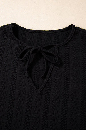 Poppy Textured Knit Drawstring Blouse