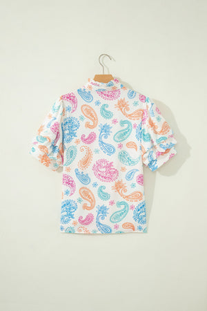 Lilyana Keyhole Puff Sleeve Blouse