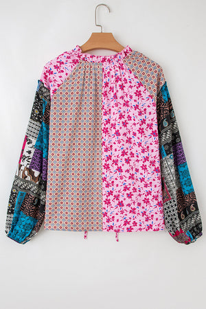 Solirina Shoulder Bubble Sleeve Blouse