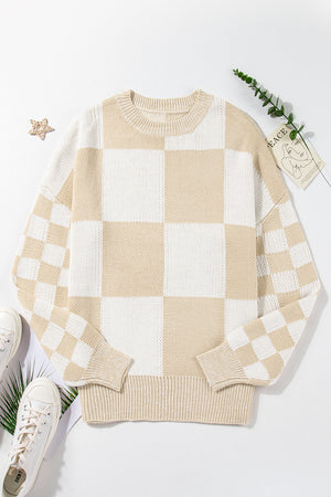 Vivifira Print Drop Shoulder Sweater