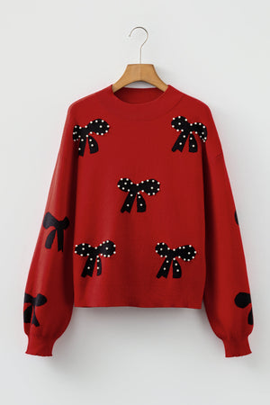 Eleanor Bow Pattern Loose Sweater