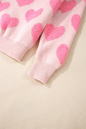 Cali Heart Jacquard Knit Sweater