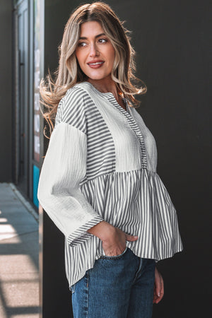Zahra Bracelet Sleeve Babydoll Blouse