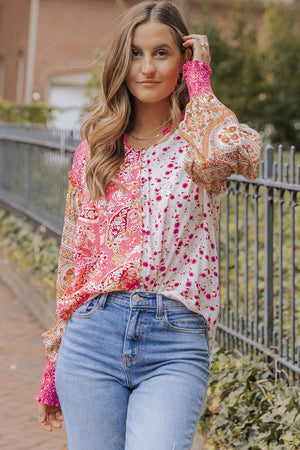 Adalee Printed Puff Sleeve Shirt