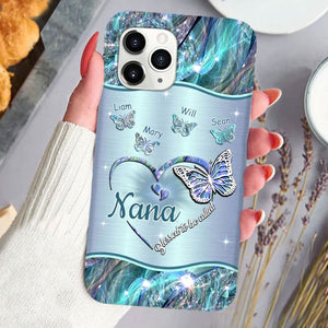 Butterflies Blessed to be called Nana Mimi Gigi Grandma Personalized Phone case SC1762