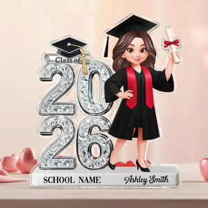 Shiny Effect Class Of 2026 Senior 2D Flat - Personalized Acrylic Plaque Custom Shape - Gift For Her/Him, Daughter/Son, Grad Ceremony, Commencement