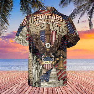 250 Years Faith And Freedom Hawaiian Shirt | US 1776–2026 Hawaiian Shirt | America AOP Hawaiian Shirt 684225