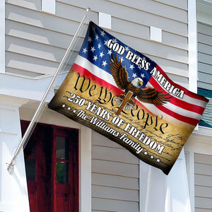Personalized God Bless US 250 Years Of Freedom Banner House Flag HO82 900900