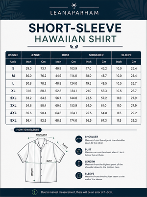 Hawaiian Shirt Size Chart