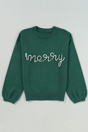 Aria Beaded Merry Casual Sweater