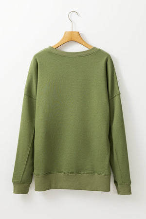 Ainsley Crisscross Stitching Loose Sweatshirt