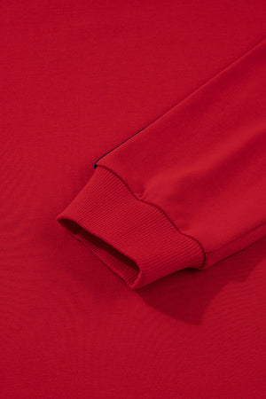 Seramya Striped Detail Varsity Sweatshirt