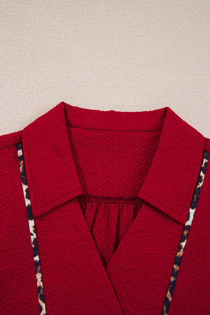 Alma Contrasted Trim Textured Blouse