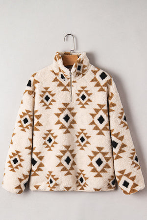 Elizy Quarter Zip Collar Sweatshirt