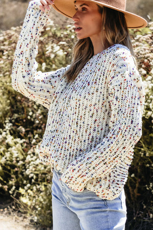 Scarlett Confetti Reversible Twist Sweater