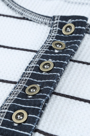 Simone Henley Waffle Knit Top
