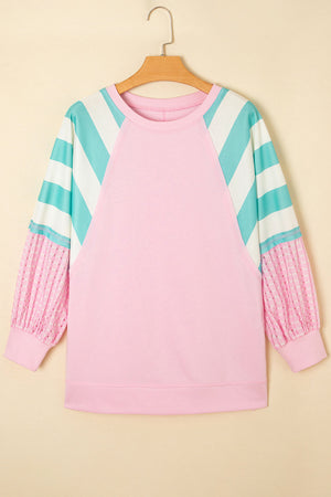 Vanessa Patchwork Raglan Pullover Top