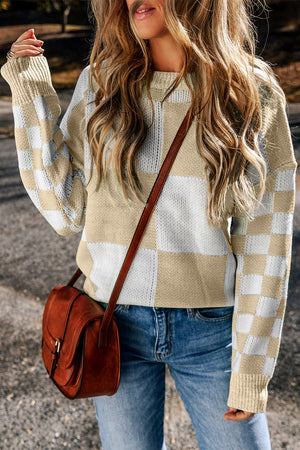 Vivifira Print Drop Shoulder Sweater